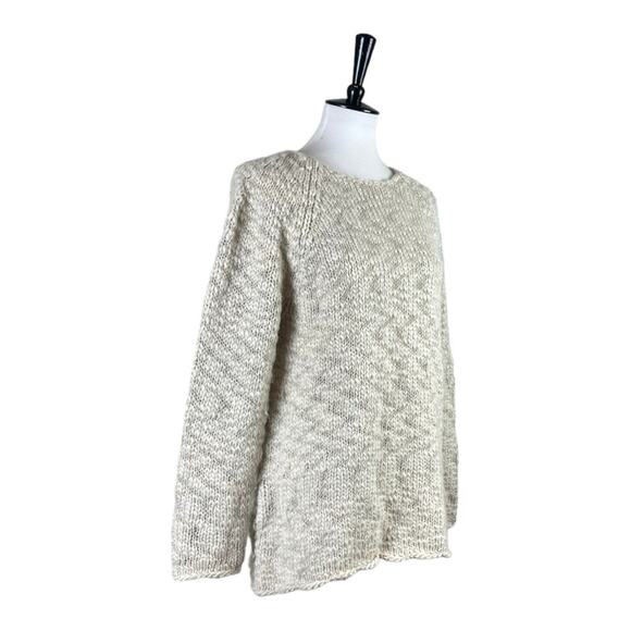 J. Jill Sweater Crew Neck Knit Cream Wool Alpaca Blend Pullover Women’s Large - Picture 2 of 10